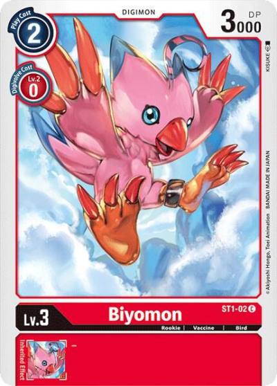 Biyomon ST1-02 C Starter Deck 01: Gaia Red Digimon card