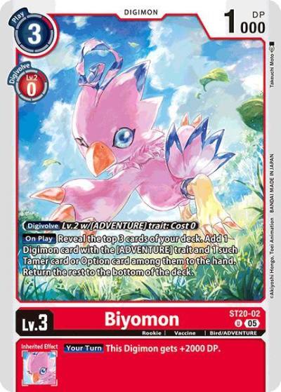 Biyomon ST20-02 U Starter Deck 20: Protector of Light Digimon card