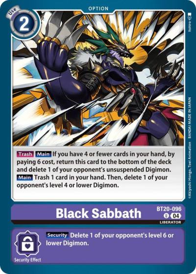 Black Sabbath BT20-096 U Release Special Booster 2.5 Digimon card