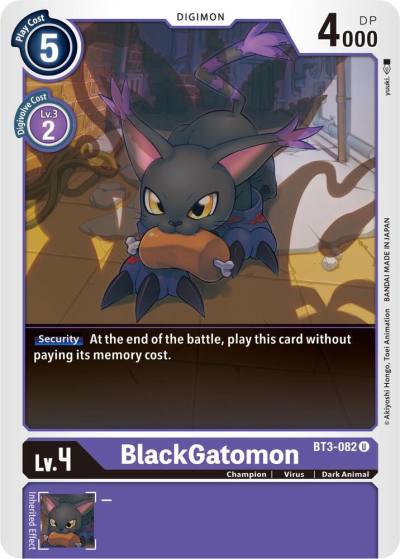 BlackGatomon BT3-082 U Release Special Booster 1.5 Digimon card