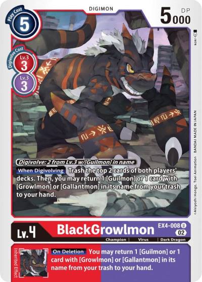 BlackGrowlmon EX4-008 U Alternative Being Booster Digimon card