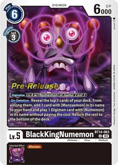 BlackKingNumemon BT14-063 U Blast Ace Pre-Release Cards Digimon card
