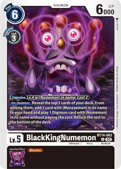 BlackKingNumemon BT14-063 U Blast Ace Digimon card