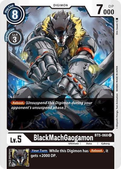 BlackMachGaogamon BT5-068 C Battle of Omni Digimon card