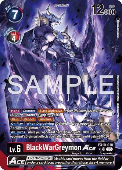 BlackWarGreymon ACE Alternate Art EX10-010 SR Sinister Order Digimon card