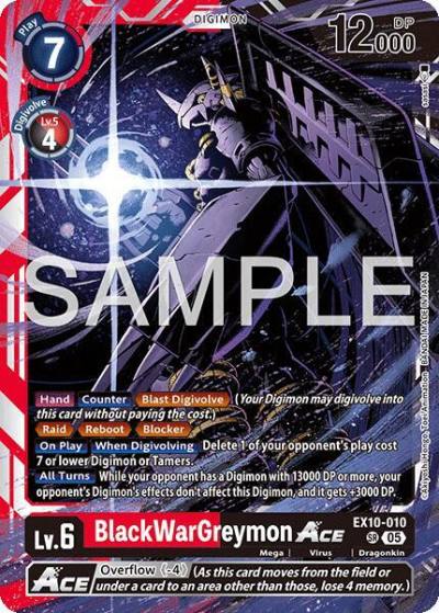 BlackWarGreymon ACE EX10-010 SR Sinister Order Digimon card