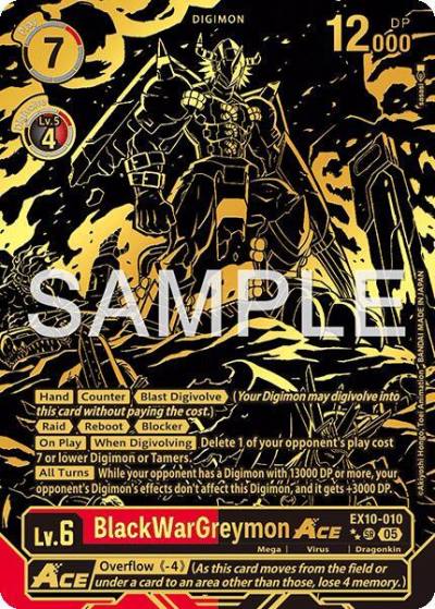 BlackWarGreymon ACE Rare Pull EX10-010 SR Sinister Order Digimon card