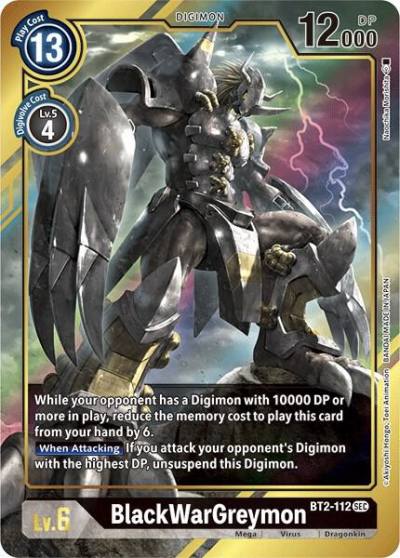 BlackWarGreymon Alternate Art BT2-112 SEC Release Special Booster 1.5 Digimon card