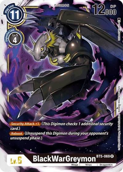 BlackWarGreymon BT5-069 R Battle of Omni Digimon card