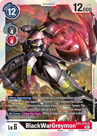 BlackWarGreymon BT8-070 SR New Awakening Digimon card
