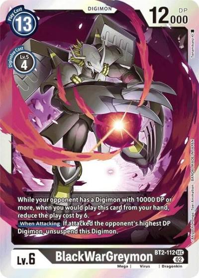 BlackWarGreymon Resurgence Booster Reprint BT2-112 SEC Resurgence Booster Digimon card
