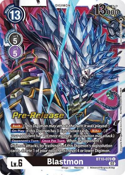 Blastmon BT10-070 U Xros Encounter Pre-Release Cards Digimon card