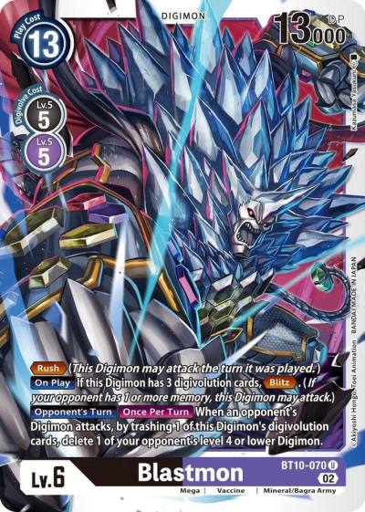 Blastmon BT10-070 U Xros Encounter Digimon card