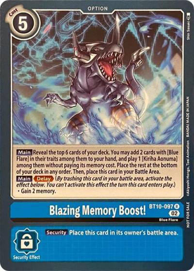 Blazing Memory Boost BT10-097 R Revision Pack Cards Digimon card