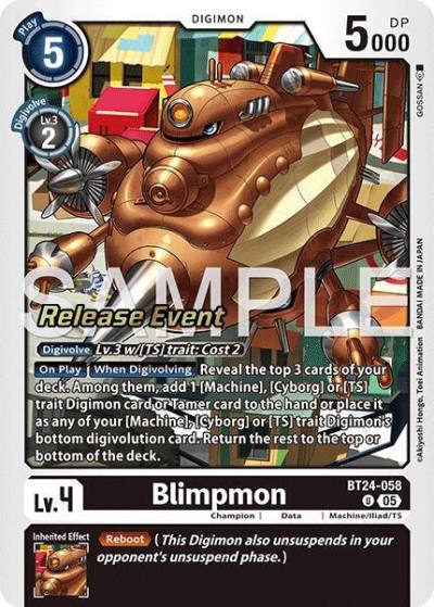 Blimpmon BT24-058 U Time Stranger Release Event Cards Digimon card