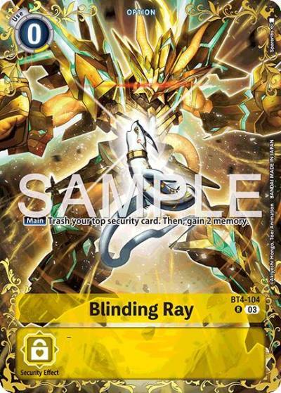Blinding Ray Alternate Art BT4-104 R Dual Revolution Digimon card