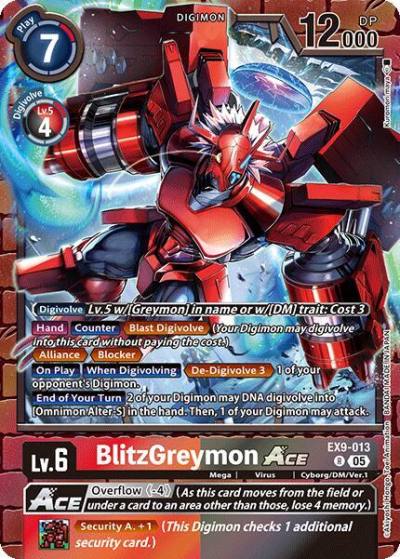 BlitzGreymon ACE EX9-013 R Versus Monsters Digimon card