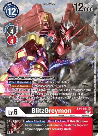 BlitzGreymon Alternate Art EX4-051 SR Alternative Being Booster Digimon card
