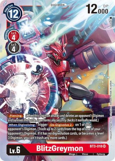 BlitzGreymon BT3-018 SR Release Special Booster 1.5 Digimon card