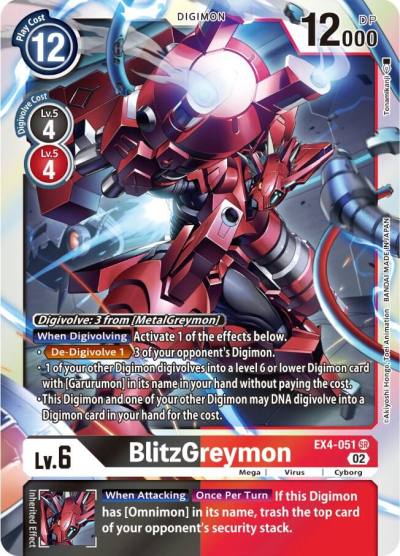 BlitzGreymon EX4-051 SR Alternative Being Booster Digimon card