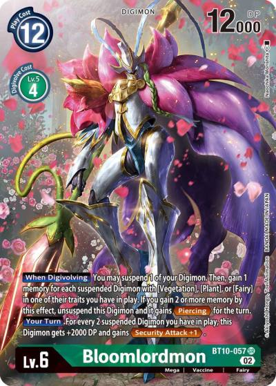 Bloomlordmon Alternate Art BT10-057 SR Xros Encounter Digimon card
