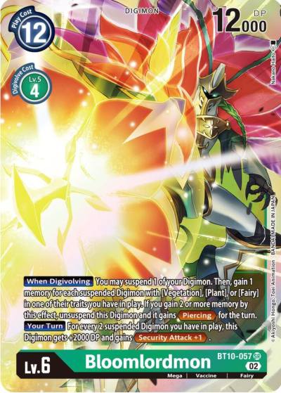 Bloomlordmon BT10-057 SR Xros Encounter Digimon card