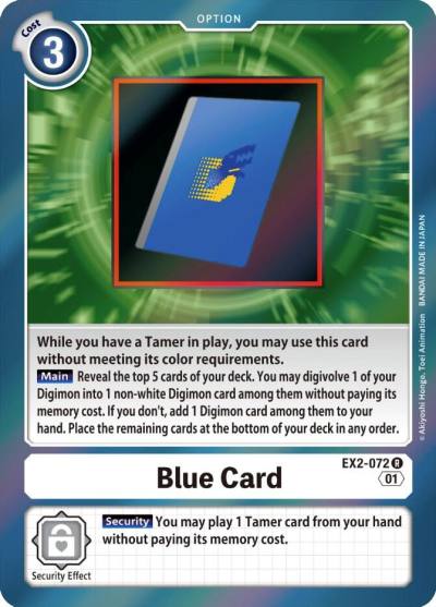 Blue Card EX2-072 R Digital Hazard Digimon card