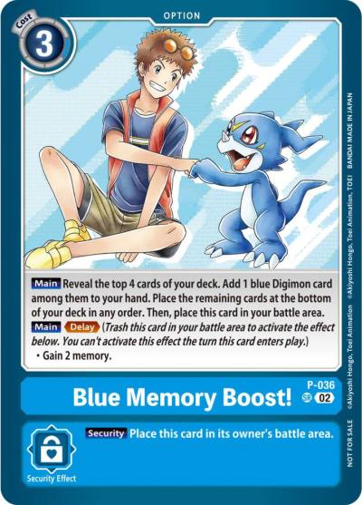 Blue Memory Boost NYCC 2023 Demo Deck P-036 P Digimon Demo Deck Exclusive Cards Digimon card