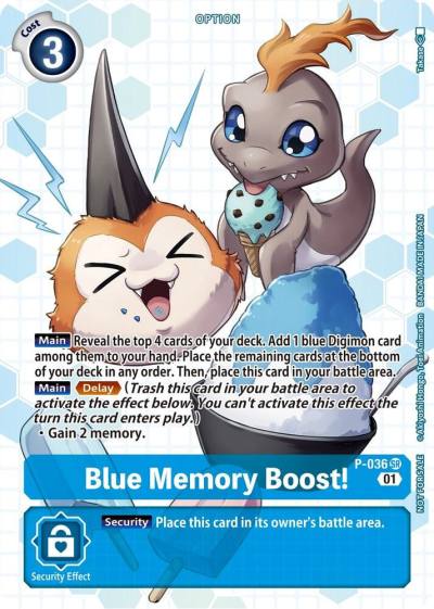 Blue Memory Boost Next Adventure Box Promotion Pack P-036 SR Digimon Promotion Cards Digimon card