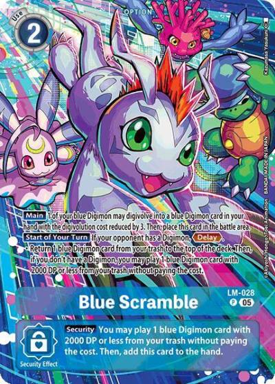 Blue Scramble Alternate Art LM-028 P Starter Deck 20: Protector of Light Digimon card