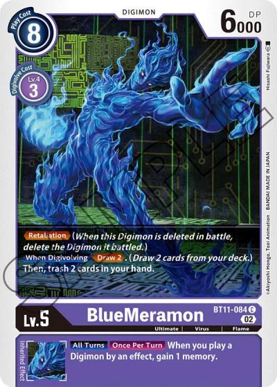 BlueMeramon BT11-084 C Dimensional Phase Digimon card