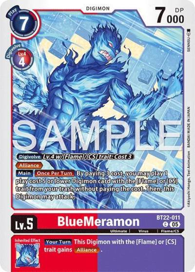 BlueMeramon BT22-011 C Cyber Eden Digimon card