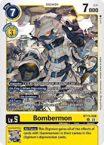 Bombermon BT15-039 U Exceed Apocalypse Digimon card