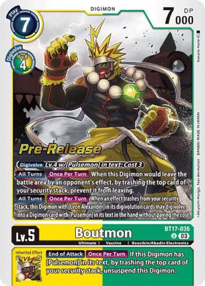 Boutmon BT17-036 U Secret Crisis Pre-Release Cards Digimon card