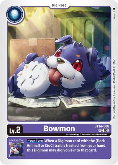 Bowmon BT14-006 U Blast Ace Digimon card