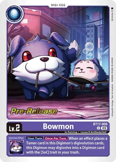 Bowmon BT17-006 U Secret Crisis Pre-Release Cards Digimon card