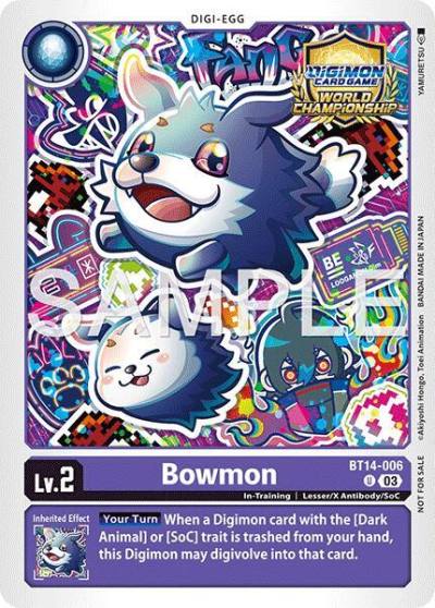 Bowmon Regionals 25 26 Season 2 Participant BT14-006 U Blast Ace Digimon card