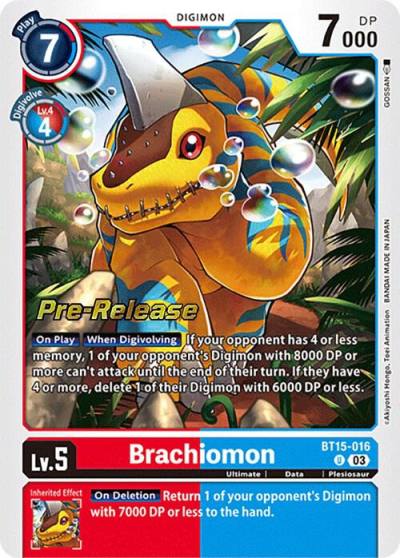 Brachiomon BT15-016 U Exceed Apocalypse Pre-Release Cards Digimon card