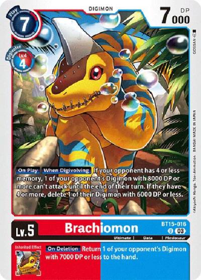 Brachiomon BT15-016 U Exceed Apocalypse Digimon card