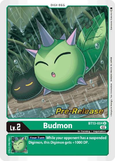 Budmon BT13-004 U Versus Royal Knights Pre-Release Cards Digimon card