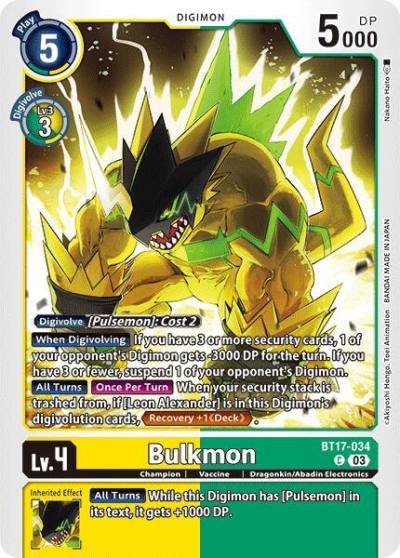 Bulkmon BT17-034 C Secret Crisis Digimon card