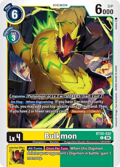 Bulkmon BT20-032 C Release Special Booster 2.5 Digimon card
