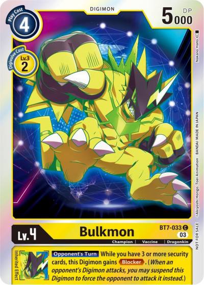 Bulkmon Official Tournament Pack Vol11 BT7-033 C Next Adventure Digimon card