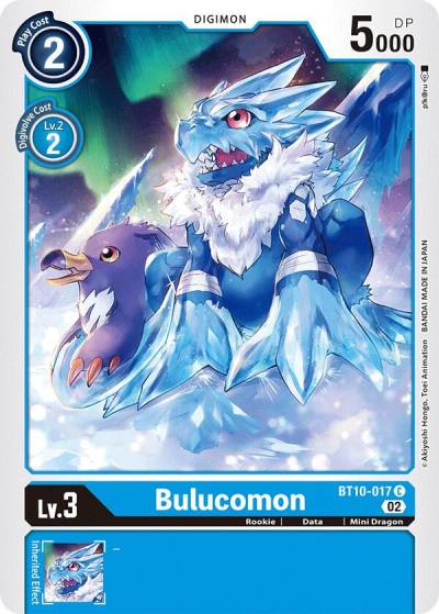 Bulucomon BT10-017 C Xros Encounter Digimon card