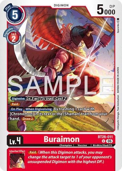 Buraimon BT26-011 U Timeless Bonds Digimon card
