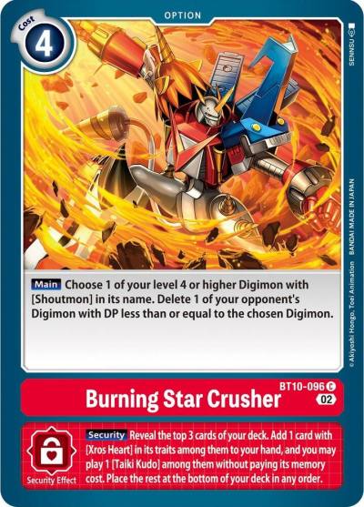 Burning Star Crusher BT10-096 C Xros Encounter Digimon card
