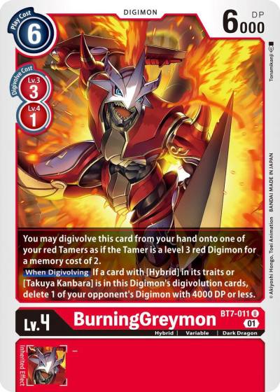 BurningGreymon BT7-011 U Next Adventure Digimon card