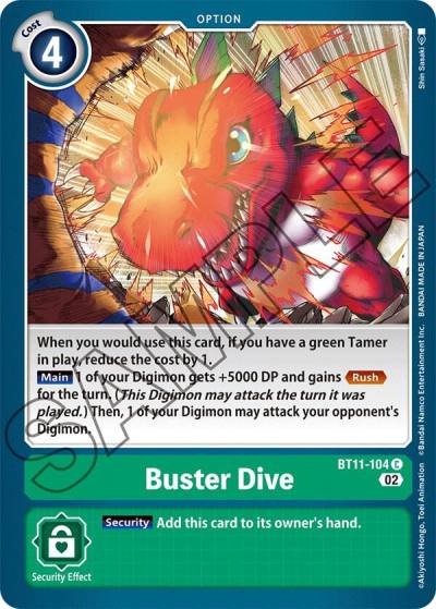 Buster Dive BT11-104 C Dimensional Phase Digimon card