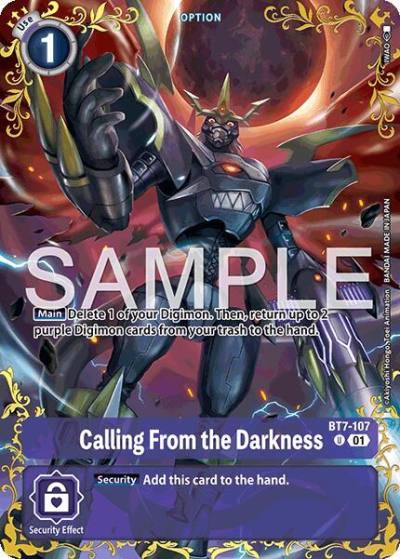 Calling From the Darkness Alternate Art BT7-107 U Dual Revolution Digimon card