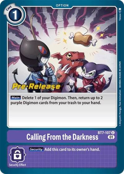 Calling From the Darkness BT7-107 U Next Adventure Pre-Release Cards Digimon card